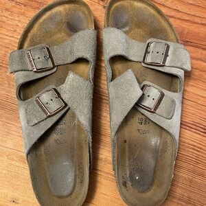 Birkenstock Gray Taupe leather Sandals with Adjustable Straps
